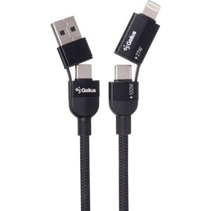 Кабель USB Gelius OpenX GP-UCN017 4in1 100W Black Кабель USB Gelius OpenX GP-UCN017 4in1 100W Black